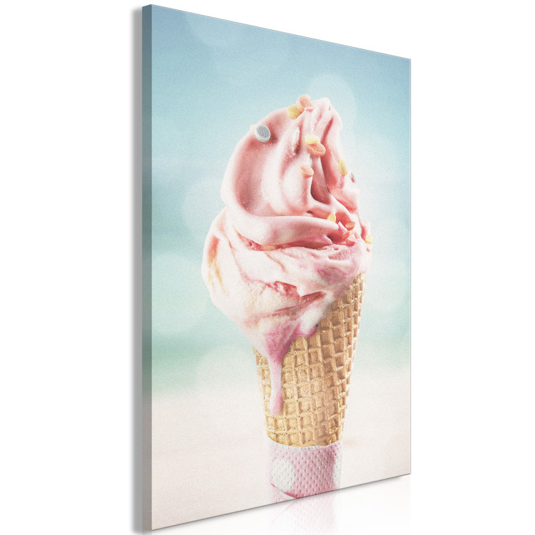 Canvas Print Taste of Summer (1-piece) - still life against a blurred beach and sea 144108 additionalImage 2