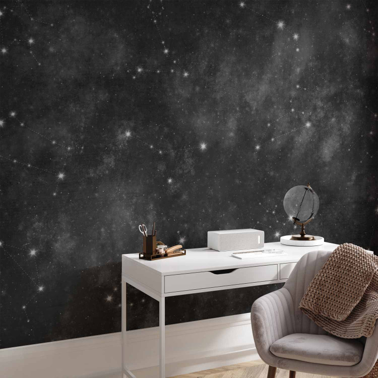Photo Wallpaper Stars - Constellations of Zodiac Signs in Black and White Cosmos 145308 additionalImage 4