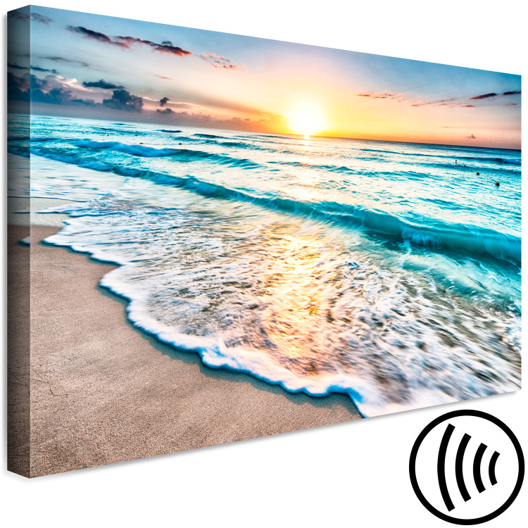 Canvas Sea Landscape - Sunny Turquoise Waves at Sunset 147708 additionalImage 6