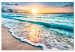 Canvas Sea Landscape - Sunny Turquoise Waves at Sunset 147708