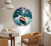 Round Canvas Mountain Oasis - Photo of Boats on a Turquoise Lake 148608 additionalThumb 3