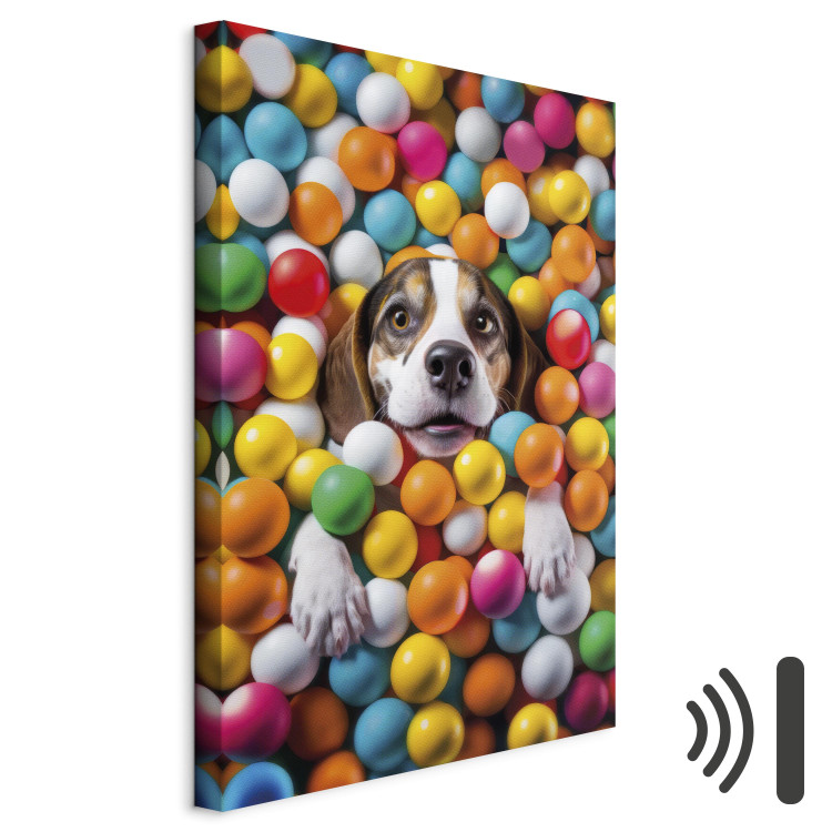 Canvas Art Print AI Beagle Dog - Animal Sunk in Colorful Balls - Vertical 150208 additionalImage 8