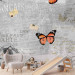 Wall Mural Postcard with Nature - Butterflies on a gray and white background with captions and flowers 61308 additionalThumb 6