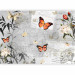 Wall Mural Postcard with Nature - Butterflies on a gray and white background with captions and flowers 61308 additionalThumb 5