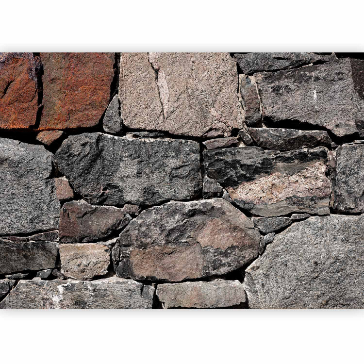 Photo Wallpaper Brown stones - textured background of irregular stone blocks 92908 additionalImage 1