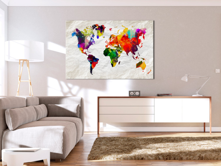 Canvas World Map: Rainbow Madness 94908 additionalImage 3