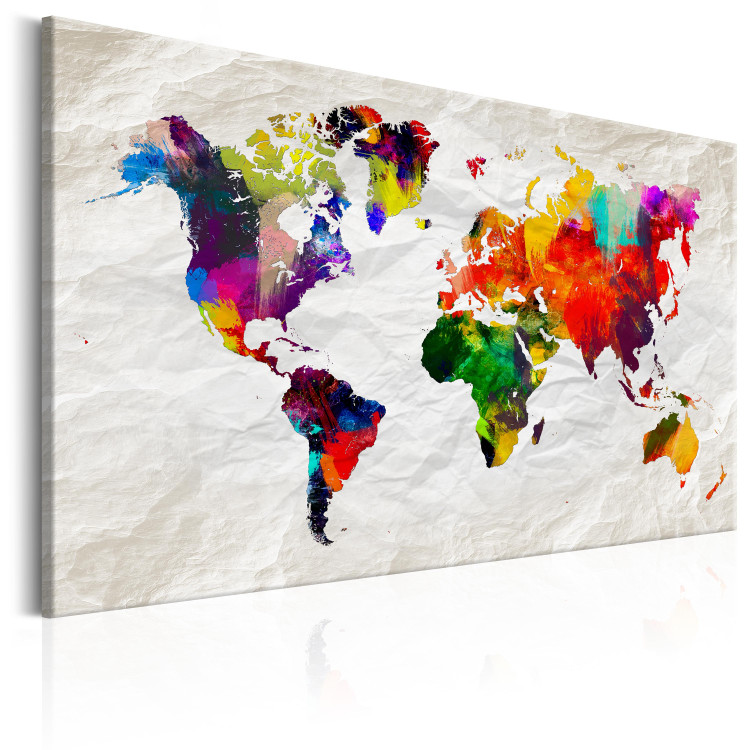 Canvas World Map: Rainbow Madness 94908 additionalImage 2