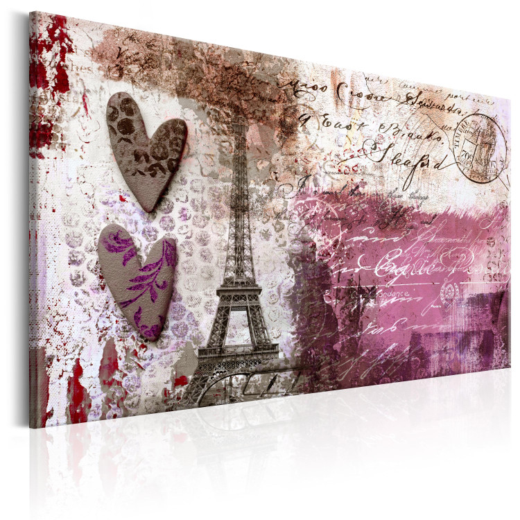 Canvas French Memories - Eiffel Tower in Memory Card Style 98208 additionalImage 2