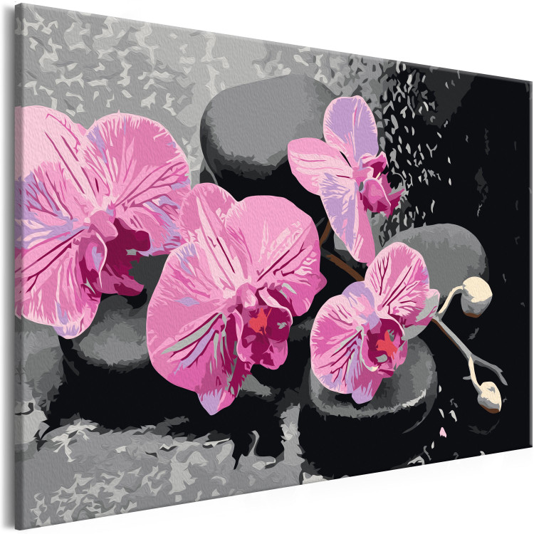Paint by number Orchid With Zen Stones (Black Background) 107518 additionalImage 5