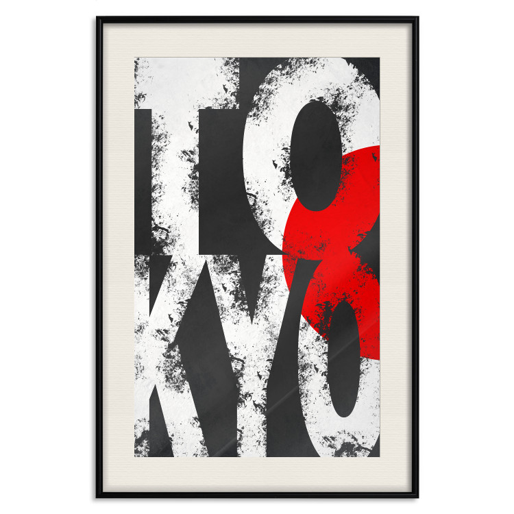 Wall Poster Tokyo - large English text in the colors of the Japanese flag on a black background 114318 additionalImage 15