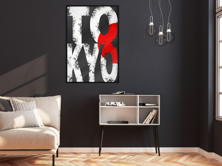 Wall Poster Tokyo - large English text in the colors of the Japanese flag on a black background 114318 additionalImage 14