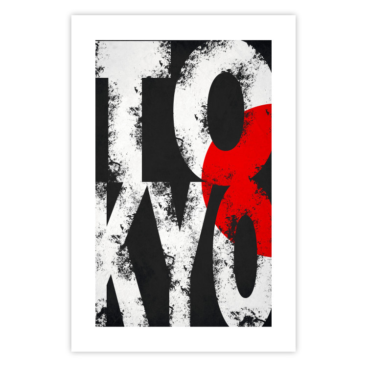 Wall Poster Tokyo - large English text in the colors of the Japanese flag on a black background 114318 additionalImage 16