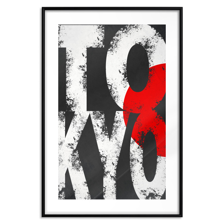 Wall Poster Tokyo - large English text in the colors of the Japanese flag on a black background 114318 additionalImage 18
