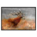 Poster Roaring Deer - woodland animal against an autumnal field landscape 114418 additionalThumb 16