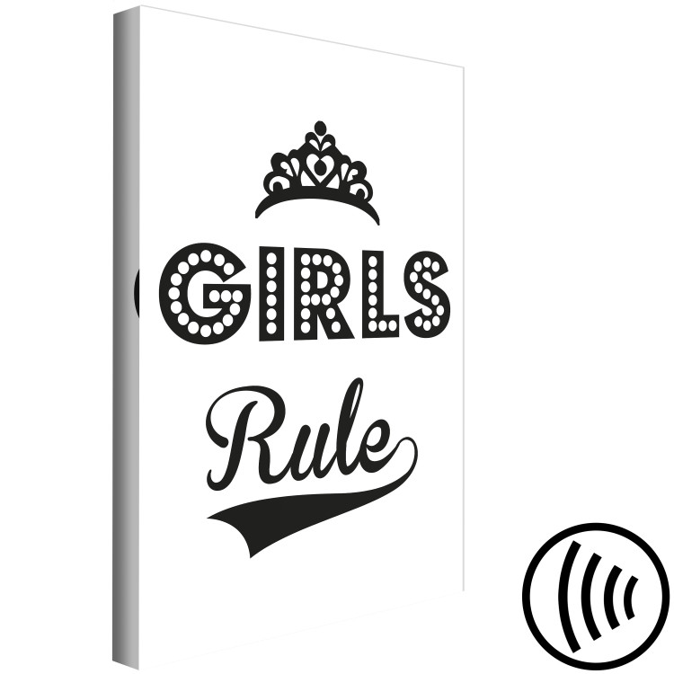 Canvas Girls Rule (1-part) - Black and White Graphic Design 114718 additionalImage 6