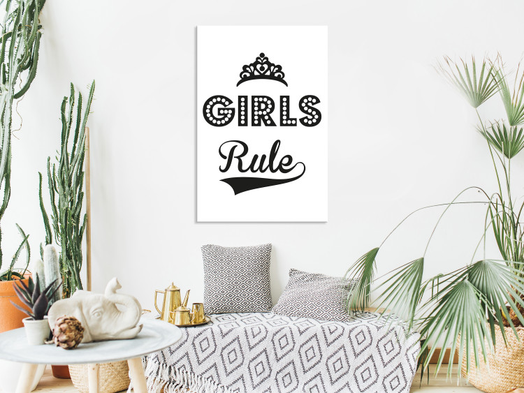 Canvas Girls Rule (1-part) - Black and White Graphic Design 114718 additionalImage 3