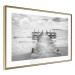 Wall Poster Concrete pier - black and white seascape with view of sea waves 114918 additionalThumb 8