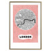 Wall Poster Central London - map of an English city with text on a pink background 117018 additionalThumb 16