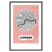 Wall Poster Central London - map of an English city with text on a pink background 117018 additionalThumb 18