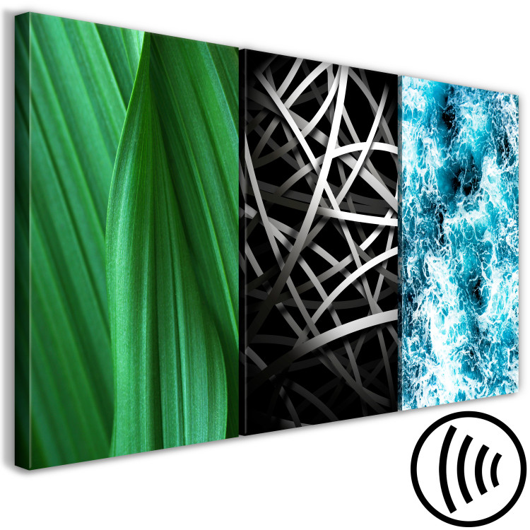 Canvas Print Nature in various forms - the structure of leaves, metal and waves 118418 additionalImage 6