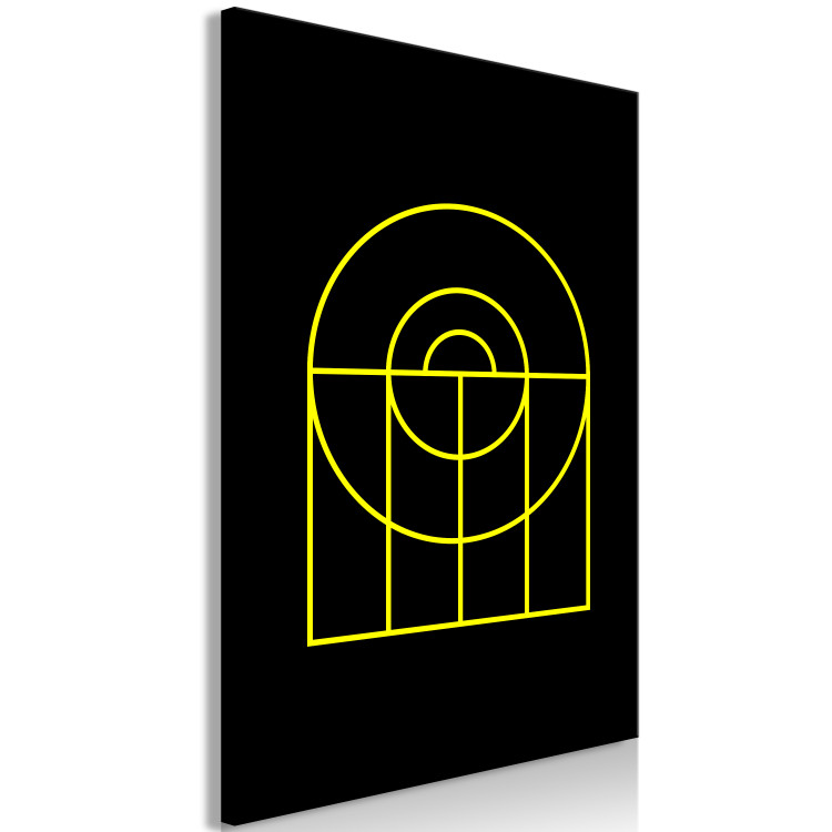 Canvas Print The sun on the horizon - a geometric composition on a black background 119118 additionalImage 2