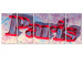 Canvas Paris in red - the inscription 3D Paris on the colorful city map 122218