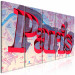 Canvas Paris in red - the inscription 3D Paris on the colorful city map 122218 additionalThumb 2