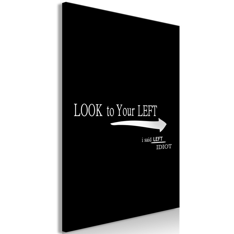 Canvas Art Print The other left - black background with funny, white inscription in English 122818 additionalImage 2