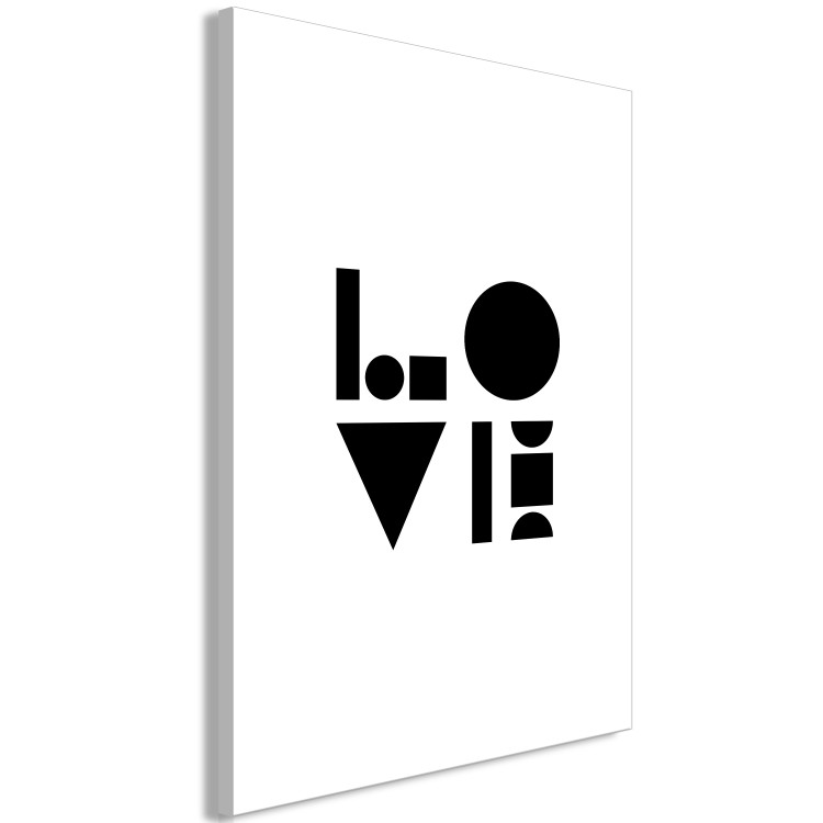 Canvas Geometric love - black minimalistic word LOVE on a white background 122918 additionalImage 2