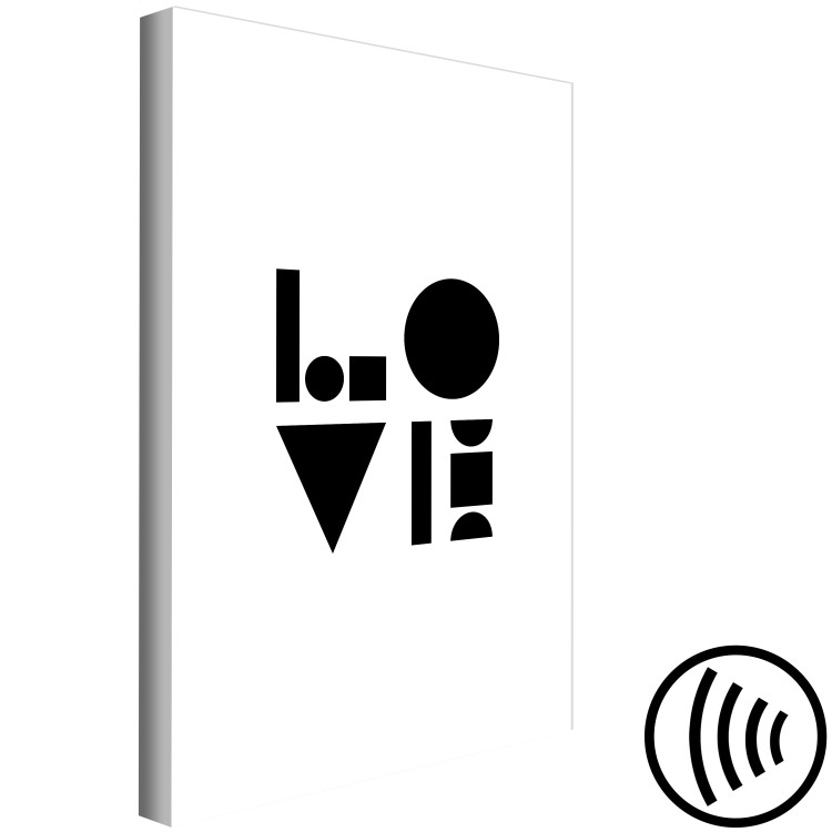 Canvas Geometric love - black minimalistic word LOVE on a white background 122918 additionalImage 6