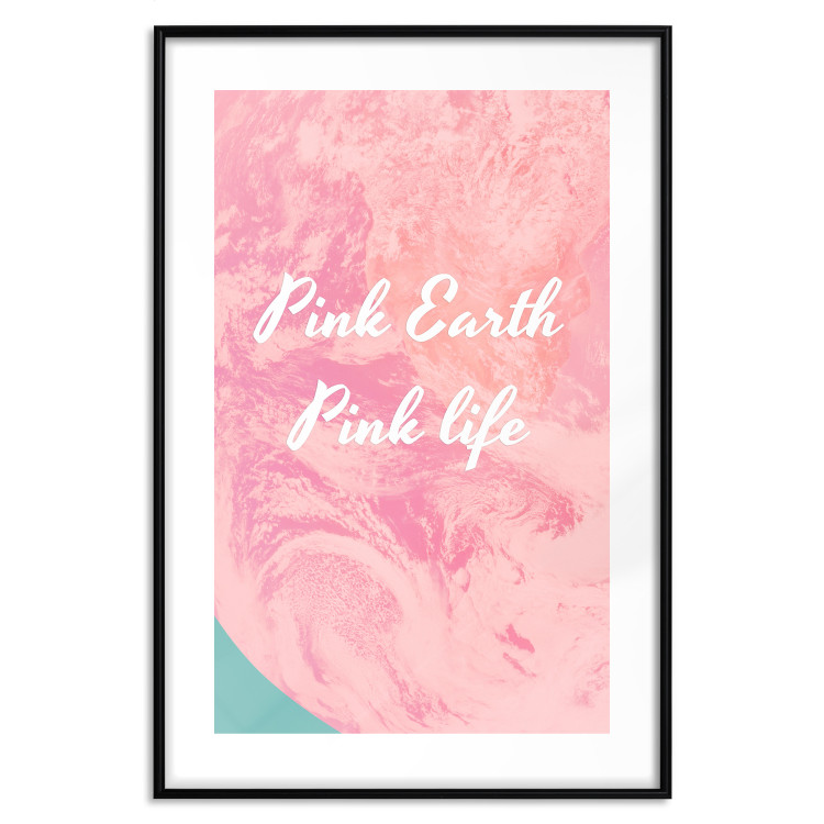 Wall Poster Pink Earth, Pink Life - white English text on pink texture 123218 additionalImage 15