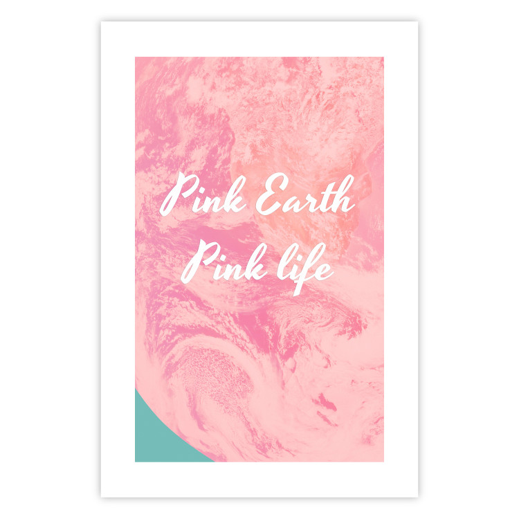 Wall Poster Pink Earth, Pink Life - white English text on pink texture 123218 additionalImage 19
