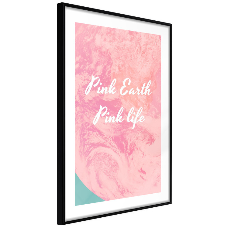 Wall Poster Pink Earth, Pink Life - white English text on pink texture 123218 additionalImage 12