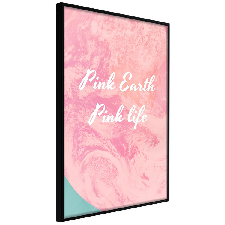 Wall Poster Pink Earth, Pink Life - white English text on pink texture 123218 additionalImage 2