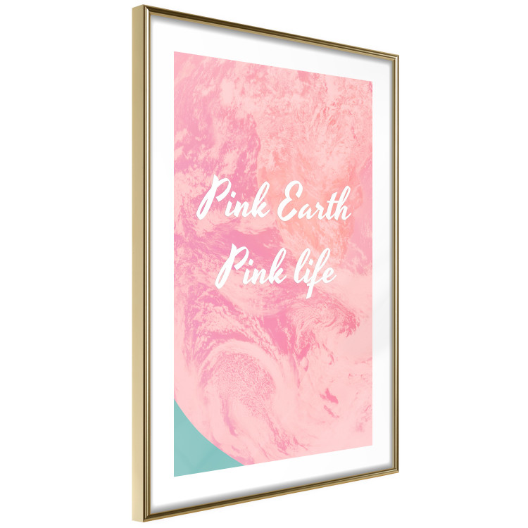 Wall Poster Pink Earth, Pink Life - white English text on pink texture 123218 additionalImage 11