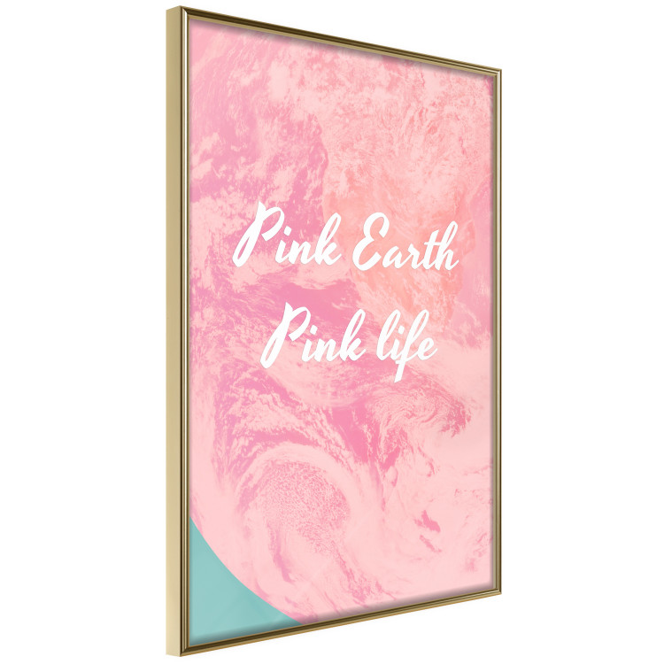 Wall Poster Pink Earth, Pink Life - white English text on pink texture 123218 additionalImage 3