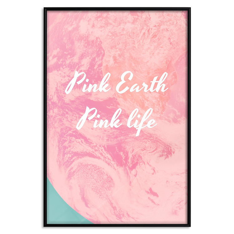 Wall Poster Pink Earth, Pink Life - white English text on pink texture 123218 additionalImage 18