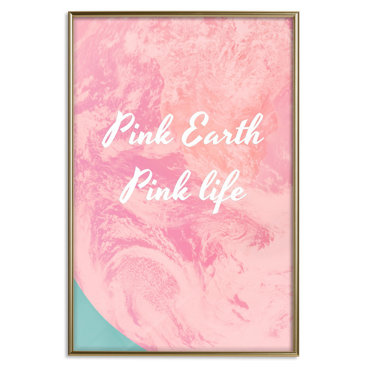 Wall Poster Pink Earth, Pink Life - white English text on pink texture 123218 additionalImage 16