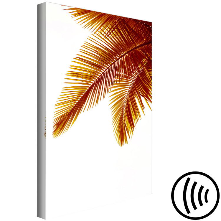 Canvas Print Palm Leaves - tropical landscape with golden palm leaves on a white background 123918 additionalImage 6