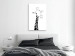 Canvas Art Print Giraffe with a long neck - black, minimalist portrait of a giraffe isolated on white 125718 additionalThumb 3