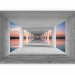 Photo Wallpaper Abstract - futuristic 3D tunnel surrounded by the setting sun 126918 additionalThumb 5