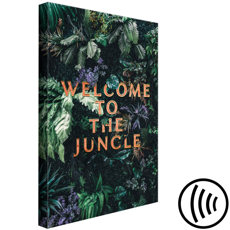 Canvas Print Welcome to the Jungle (1-part) vertical - text against a jungle background 128818 additionalImage 6