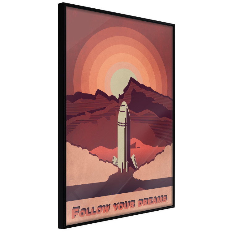 Wall Poster Space Flight - black and white landscape of rocket and space with texts 128918 additionalImage 11