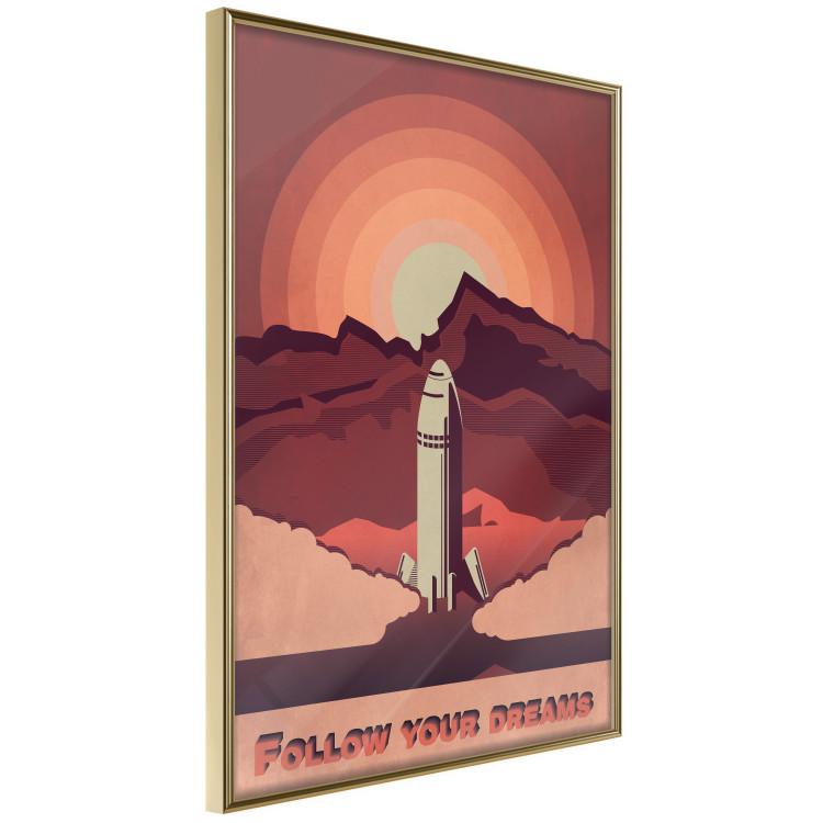 Wall Poster Space Flight - black and white landscape of rocket and space with texts 128918 additionalImage 12