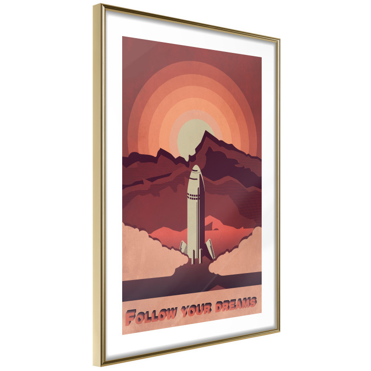 Wall Poster Space Flight - black and white landscape of rocket and space with texts 128918 additionalImage 9