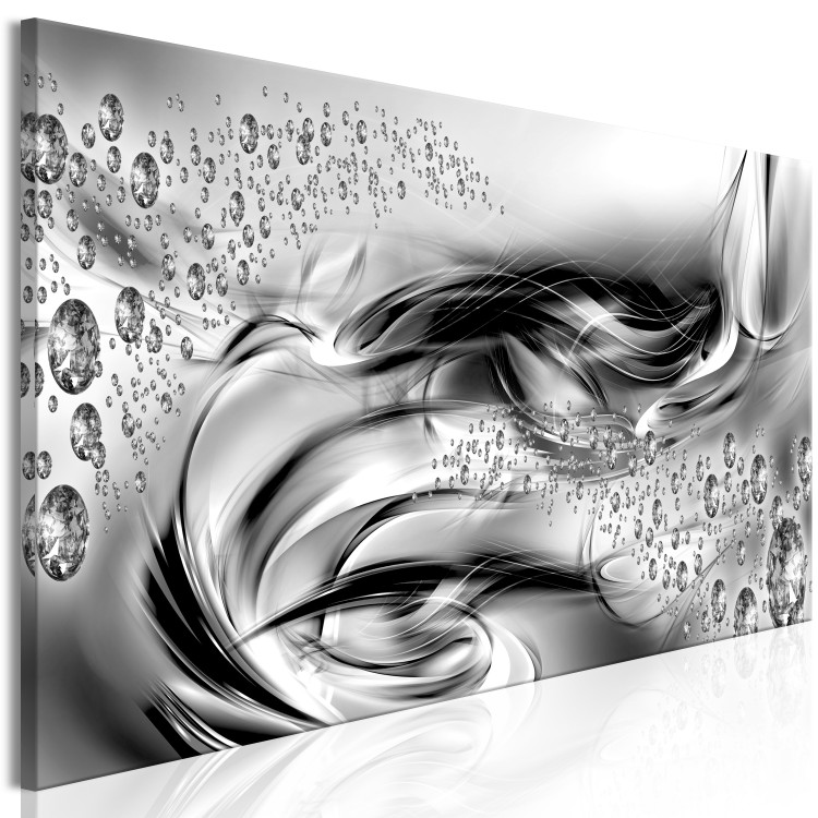 Canvas Ice-Bound Lake (1-part) narrow - abstract silver patterns 129418 additionalImage 2