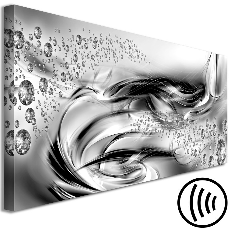 Canvas Ice-Bound Lake (1-part) narrow - abstract silver patterns 129418 additionalImage 6