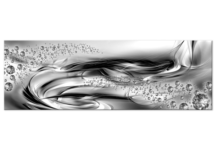 Canvas Ice-Bound Lake (1-part) narrow - abstract silver patterns 129418