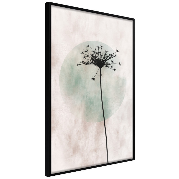 Wall Poster Autumn Evening - black dandelion flower on a light background with a large circle 131818 additionalImage 13