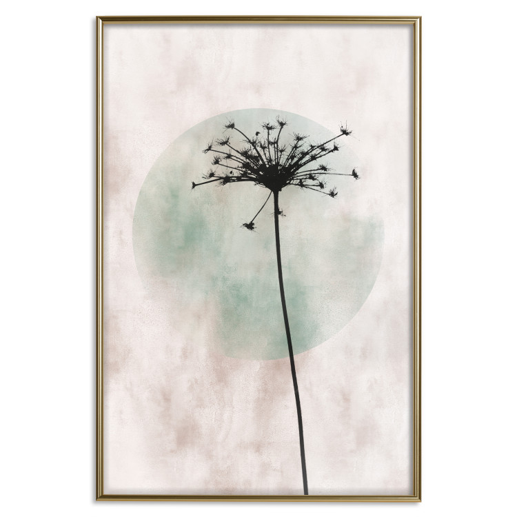 Wall Poster Autumn Evening - black dandelion flower on a light background with a large circle 131818 additionalImage 21